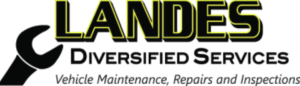 Logo for Landes Diversified Services featuring a black wrench icon and bold yellow-outlined text. The slogan reads: "Vehicle Maintenance, Repairs and Inspections." Celebrating Community Support: Telford Fire Company Thanks Our Sponsors!.